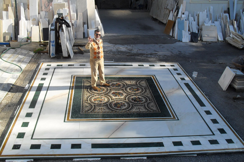 Photos of Alfa Marble's CEO Mr Hamad Hlaihel on special floor design