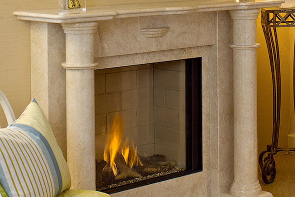 Fireplace made from marble
