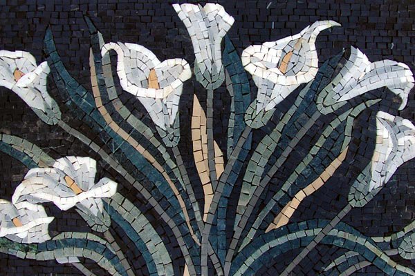 Mosaic with calla flowers