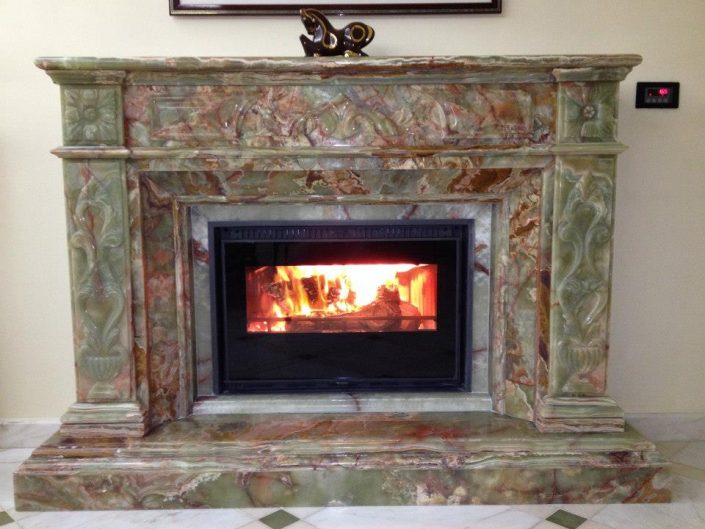 Green onyx fireplace Alfa Marble